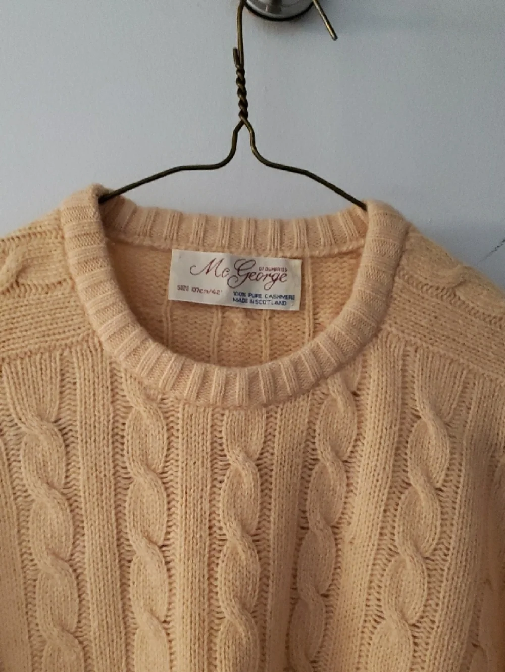 McGeorge Men's Cable Crewneck Sweater - Yellow - Picture 4 of 8